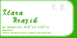 klara mrazik business card